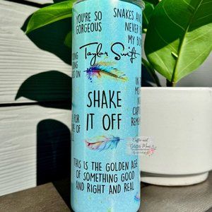 Taylor Swift Shake It Off Affirmations 20oz Holographic Skinny Tumbler Eras Tour